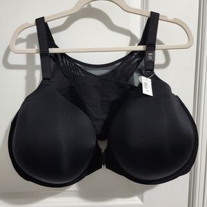Womens torrid 46h black, lightly lined front closure t-shirt bra NWT